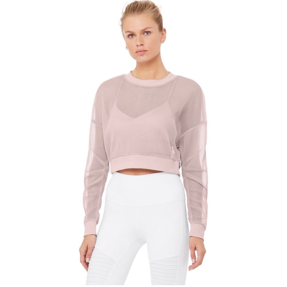 Alo Yoga Mesh Row Long Sleeve in Lavender Cloud
